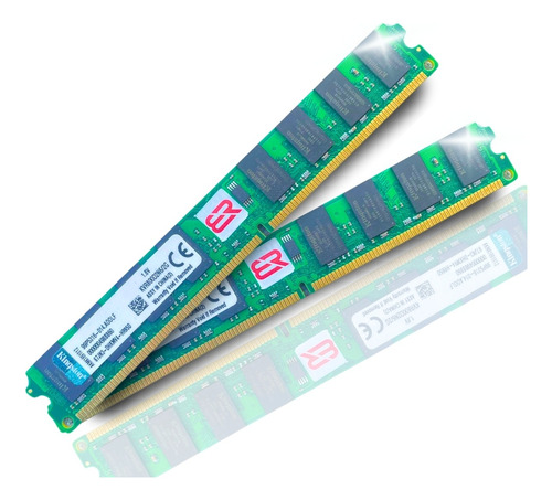 Memória Ram Kingston Kit 2x Ddr2 2gb 800mhz Verde Desktop  (Recondicionado)