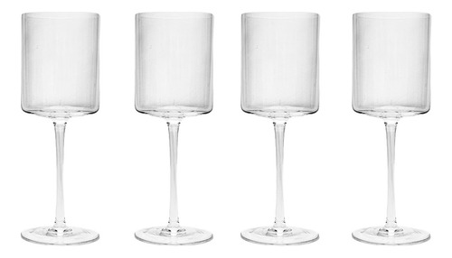 Copa Vino 400 Ml Vidrio Geranio Kit X 4