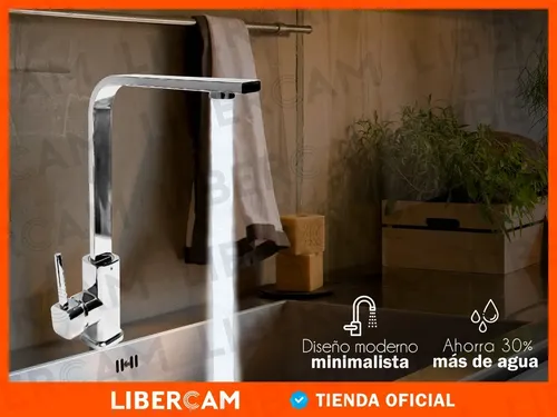 Canilla Griferia Monocomando Lavatorio Alta Recta Metalica