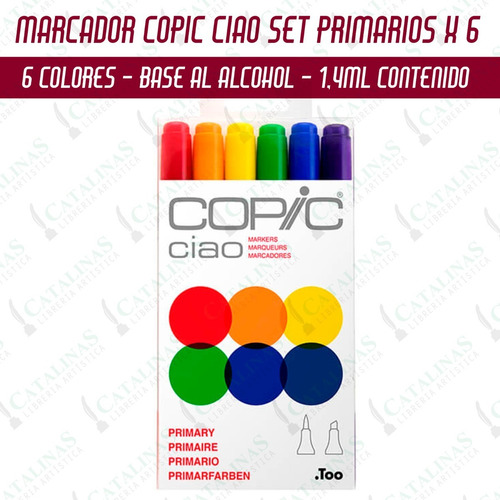 Marcadores Copic Ciao Primarios Set X6 Colores Microcentro