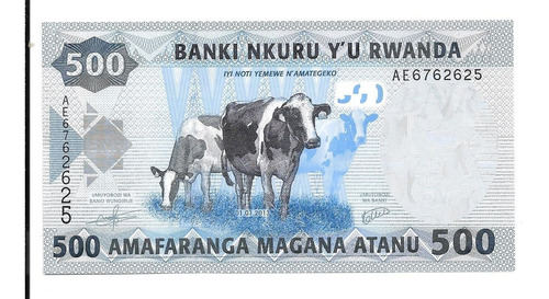 Liquido Billete De Rwanda.  500 Francos 2013 Unc