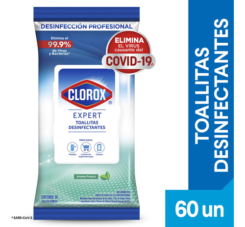 Toallitas Desinfectantes Clorox Expert Fresco 60 Un