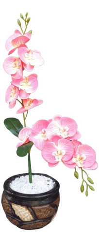 Planta Artificial Flores Con Maceta Decorativa Oficina Hogar