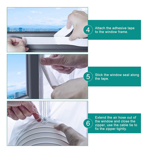 Piezas De Aire Acondicionado Portátil: Kit De Ventana De Air