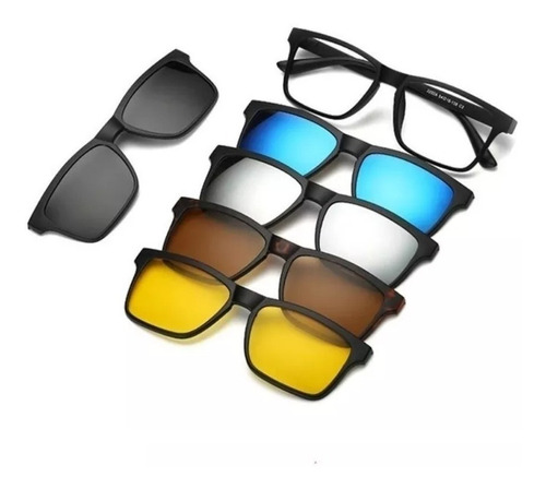 Óculos De Sol Kit 5 Em 1 Oculos Com Frentes Variadas Clip On