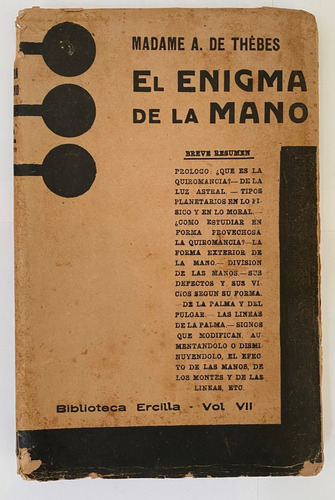 El Enigma De La Mano /ilustrada /  Madame A. De Thébes  C3
