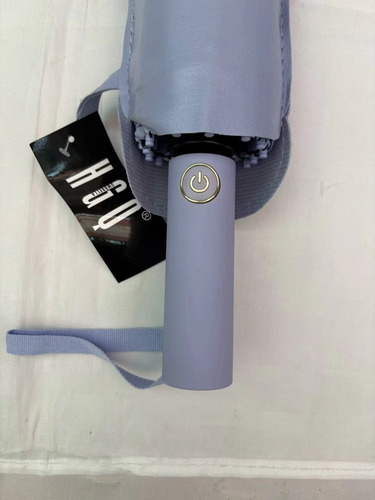 Paraguas Automático Plegable Protección Uv Con 12 Varillas Gris