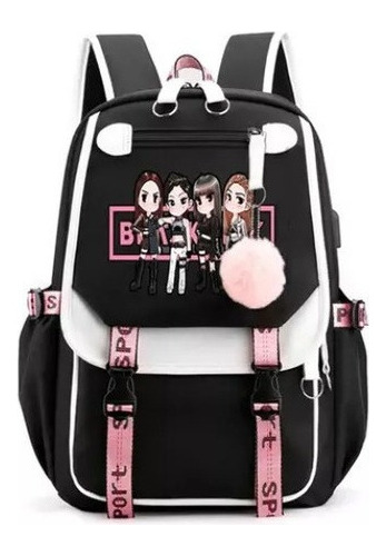 Mochila Blackpink Kpop Juvenil Coreana Con Puerto Usb