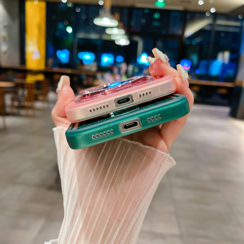 Funda Para Teléfono Con Flash Oppo A72/a92 /a53 Con Correa Transparente Y Espejo