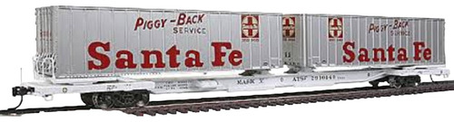 D_t  Walthers Flat Car Atsf With Trailer