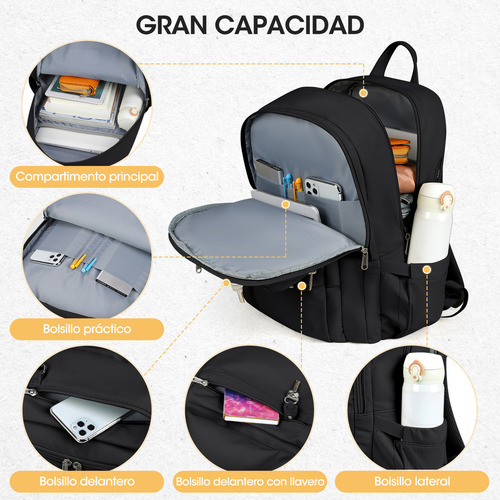 Mochila Newhey Escolar Liso Black