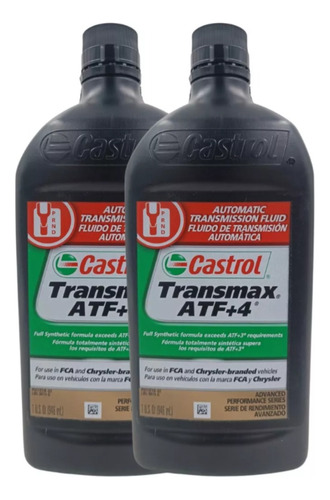 Aceite Lubricante Atf+4 Transmax Sintetico Castrol 946 Ml X2