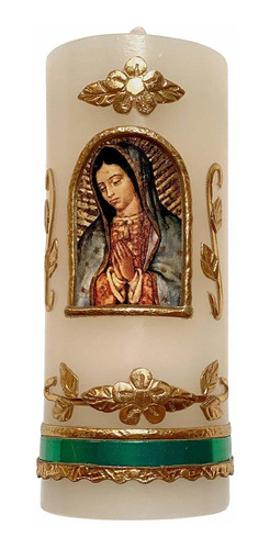 Pequeña Virgen De Guadalupe Vela Hecho En México Cirio De La