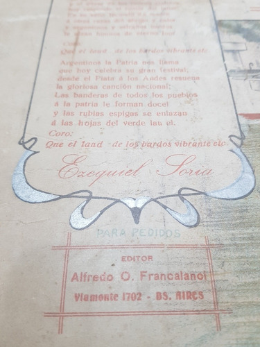 Imagen 9 de 9 de Partitura Centenario 1810 / 1910 Cromolitografia Mag 57541