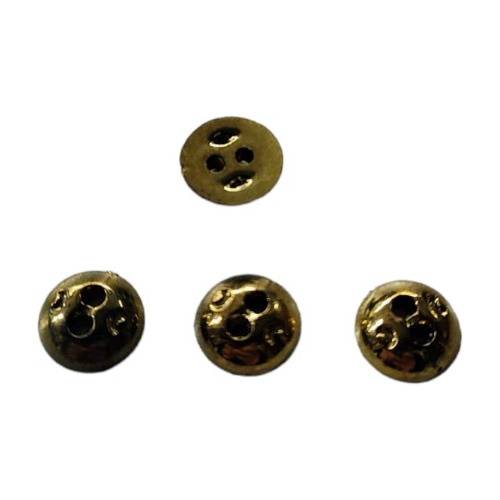 Boton De Acrilico Polimera Simil Metal Dorado Bombeado 10mm