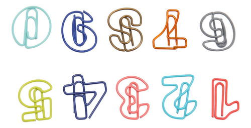Bonitos Sujetapapeles, 100 Unidades, Bonitos Números, Colore