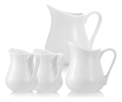 Cermica Blanca 2pcs Sizikato, Cremera Con Asa, 2 Oz