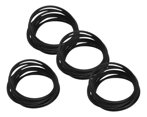 A Juego De 40 Pulseras De Silicona Negras Elásticas Kit