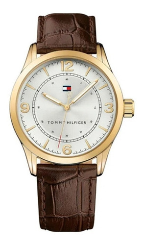 Reloj Tommy Hilfiger Hombre Malla De Cuero Marron 1791332