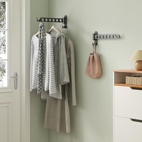 Percha Pared Con Brazo Oscilante Y Estante De Secado