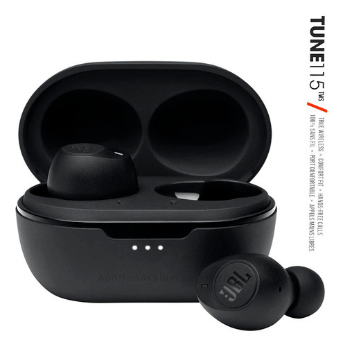 Audifonos Bluetooth Jbl Tune 115 Tws Pure Bass - 21 Horas!  Color Negro