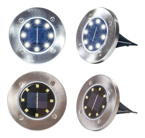 Estaca Solar De Piso X 4u Tierra Lampara Led Jardin Exterior