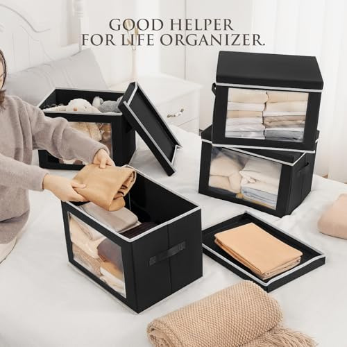Contenedores Almacenamiento Tapas, Pack 4 Cubos Grandes Vent