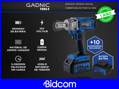 Llave De Impacto Eléctrica Taladro Gadnic De Alta Potencia