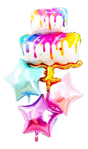 Globos Decoración Pastel De Cumpleaños Fiesta Candy Arcoiris