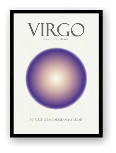 Virgo Y Su Aura Póster Imprimible Personalizado Signos Deco