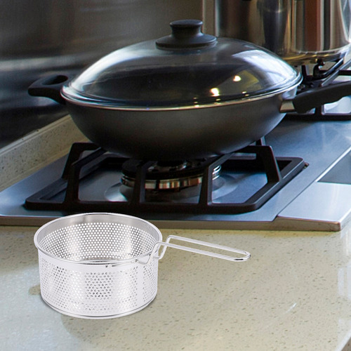 Cesta Para Freír De Acero Inoxidable Con Colador De Malla Fi
