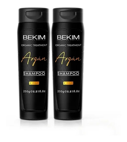 Kit 2 Shampoo Argán 4 Oils Organic Treatment Bekim X 250 Gr