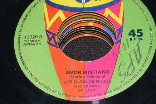 Jch-los Diablos Rojos Amor Mistia / Aprietala 45  Rpm Vinilo