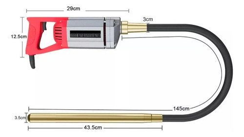 Vibrador De Hormigón 1300w Sonda 1,5mtrs Línea Profesional