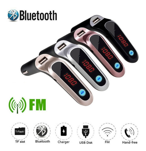 Transmisor Fm Bluetooth Mp3 Sd Usb Manos Libres Para Auto.