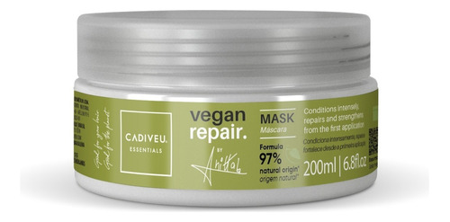 Máscara Cadiveu Vegan Repair 200ml - Reparação Imediata