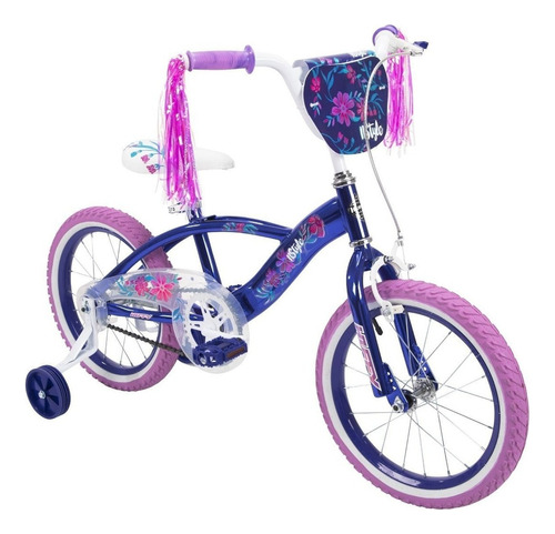 Bicicleta Infantil Rodada 16 Niñas Ruedas Entrenamiento Color Morado