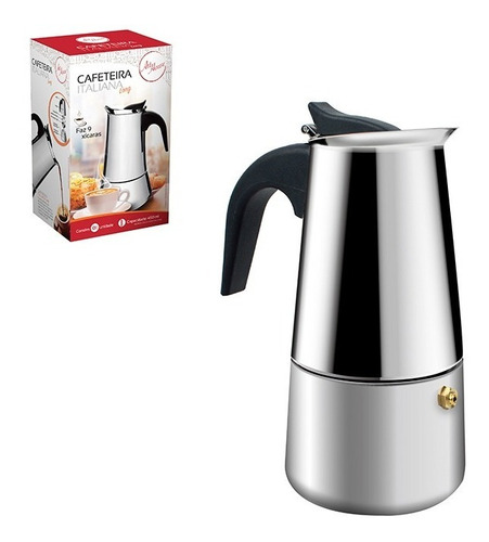 Cafeteira Italiana Aço Inox 450ml 9 Xicaras - Art House