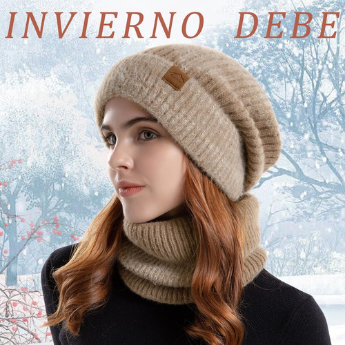 * Gorro De Punto D Invierno Cálido Conjunto De Gorro Y