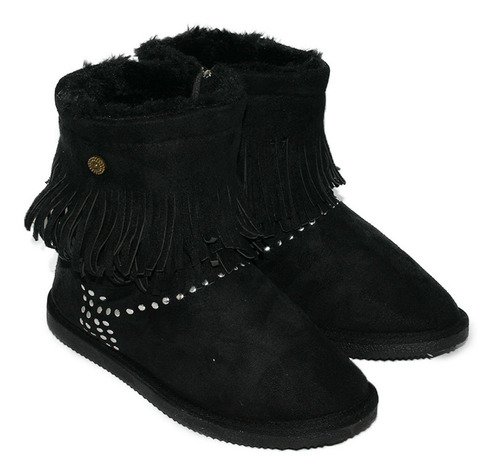 Imagen 2 de 8 de Pantubota Australiana Bota Mujer Corderito Tachas Flecos