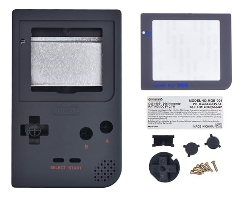 Carcasa Para Game Boy Pocket (gbp) Negro Siliconada (sólido)