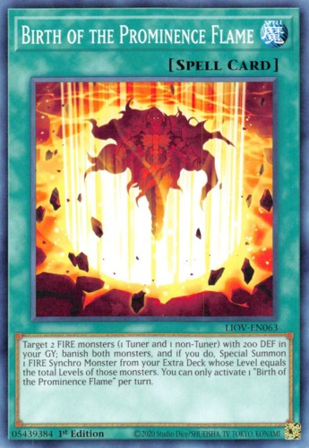 Birth Of The Prominence Flame (liov-sp063) Yu-gi-oh!