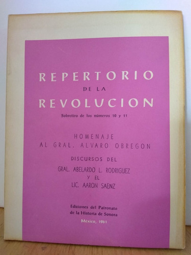 Repertorio De La Revolución Sobretiro De Los Números 10 Y 11