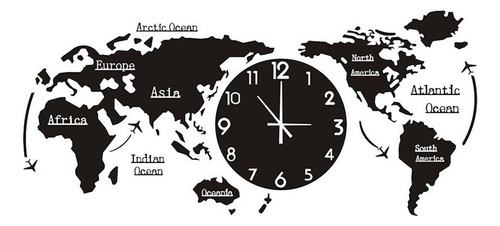 Reloj De Pared De Mapa Del Mundo Hogar Dormitorio Pared Pers
