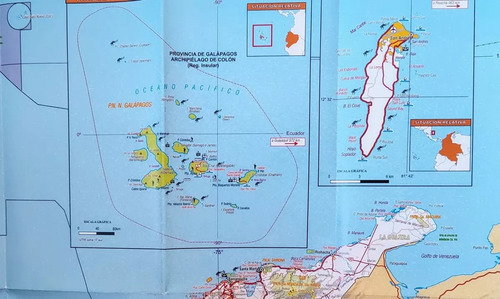 Mapa De Colombia - Ecuador Rutas Y Caminos Isla San Andres
