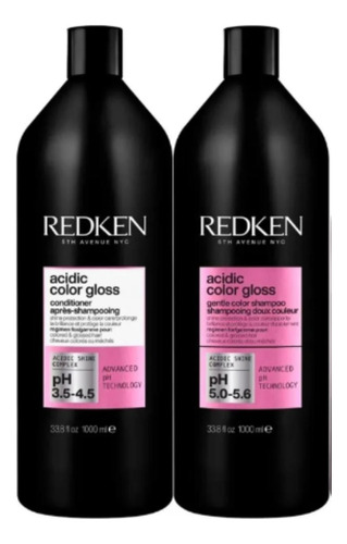 Kit Redken Acidic Color Gloss Shampoo 1000ml + Cond 1000ml