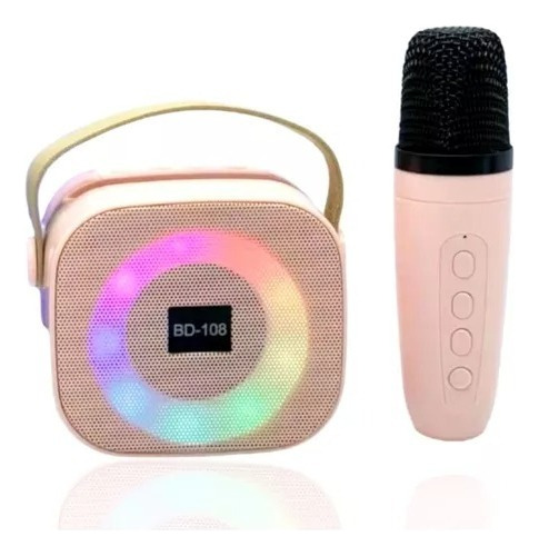 Mini Parlante Karaoke Bluetooth Rgb Sonido Estéreo Micrófono