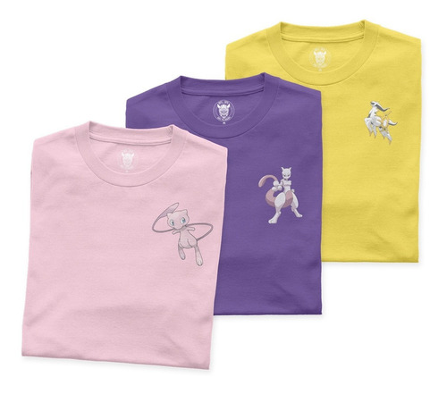 Pack De 3 Playeras Pokemon Mew Mewtwo Arceus Pokemongo 