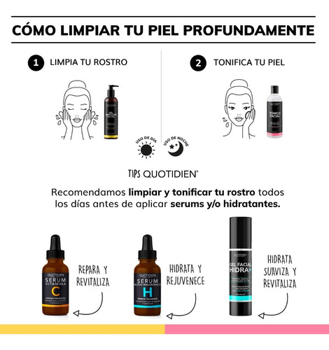 Imagen 6 de 7 de 1 Kit Limpieza Facial Quotidien - Limpiador + Tonico