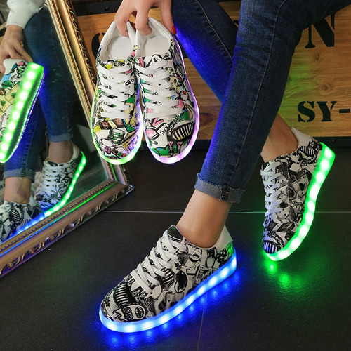 Unisex De Zapatos Luminosos Led Recargables Por Usb De Tenis